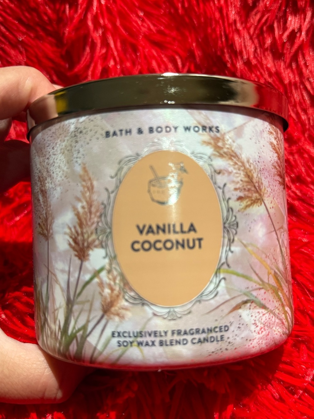 Bath & Body Works Vanilla Coconut Candle - Gold Lid, Cream Label